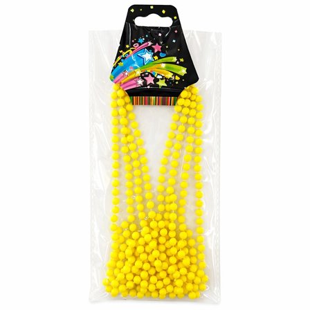 Neon Sarı Boncuk Kolye 80 Cm – Retro 80’ler 90’lar Parti Aksesuarı Bx40