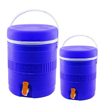 Toros  2li Set=14+6lt   Yuvarlak   Termos   Mavi Plastik  Musluklu - Taşıma Kulplu Brkt-501575 Bx40