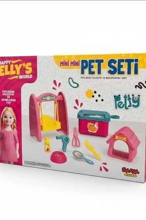 Ellys World Oyuncak Bebek ve Pet Seti - Kaydırak ile Salıncak Oyun Seti BX-316072