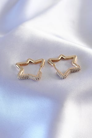 Renk Zirkon Taşlı Yıldız Model Kadın Küpe