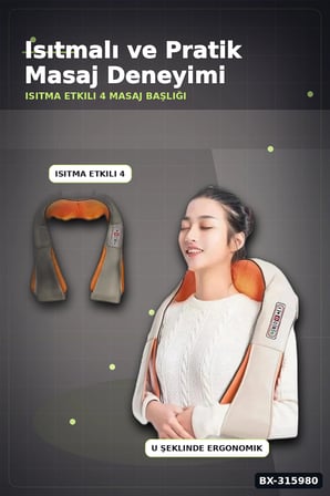 Boyun Ve Sırt Aleti - Isıtmalı 4D Yoğurmalı Ovma Cihazı, Ev Ve Araç Tipi BX-315980