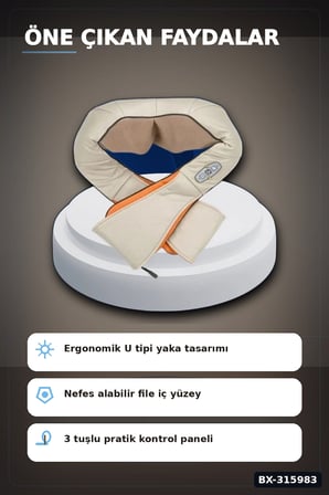 Isıtmalı Yoğurma Özellikli Vücut Cihazı - 24W Sırt, Bel, Bacak İçin BX-315983