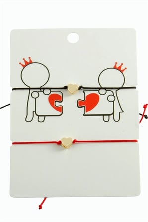 Kalp İp Bileklik 2 Adet