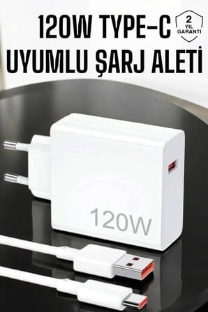 120W Şarj Aleti Type-C Uyumlu Turbo Şarj Aleti