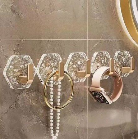 Lüks 5’li Duvar Askısı Banyo Mutfak İçin Havlu  Askılık