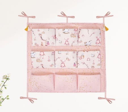 Baby 9 Cepli Bağlamalı Beşik Kenarı Düzenleyici (pembe)