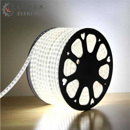 Hortum LED Dış Mekan Aydınlatma 25 Metre 220V 60 Çipli Beyaz Işık 6500K IP65 Su Geçirmez BX-316687