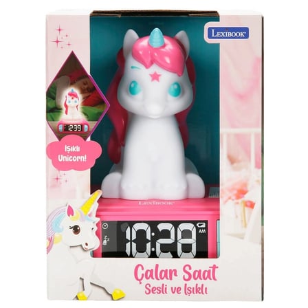 Sesli ve Işıklı 3D Unicorn Dijital Çalar Saat
