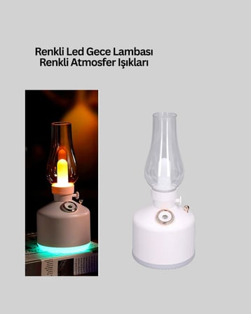 280 ml Tanklı Retro Gaz Lambası Difüzör USB Şarjlı Hava Nemlendirici