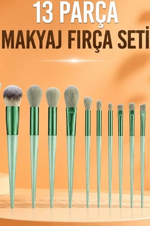 Makyaj Fırça Seti 13 Parça Yumuşak Kıllı Ergonomik Saplı Far Allık Fırçası BX-316253