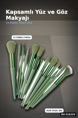 Makyaj Fırça Seti 13 Parça Yumuşak Kıllı Ergonomik Saplı Far Allık Fırçası BX-316253