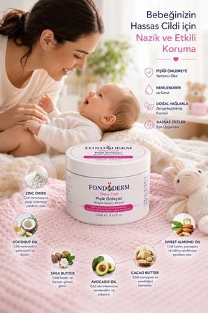 Bebek Pişik Giderici Bariyer Krem Onarıcı Yoğun Cilt Bakım Kremi Çinko Oksit Lanolin