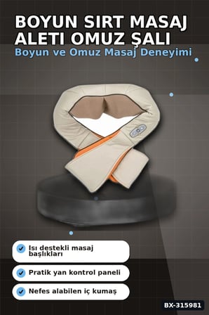 Boyun Ve Sırt Aleti - Isıtmalı Yoğurma Özellikli Omuz Şalı Tipi Cihazı BX-315981