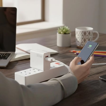 33W Hızlı Şarj Adaptörü – Type-C Kablolu, USB Çıkışlı, Akıllı Şarj Destekli Duvar Tipi Şarj Cihazı