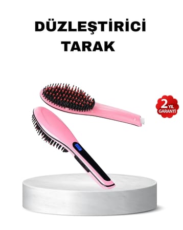 Dijital Ekranlı Seramik Saç Düzleştirici Tarak - 5 Kademeli Isı Ayarı, İyon Kontrollü
