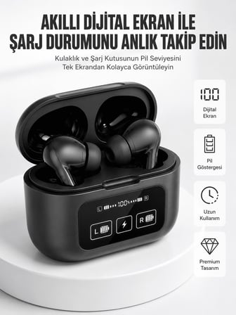 Kablosuz Bluetooth Kulaklık Pro Yeni Nesil Dokunmatik Kontrol