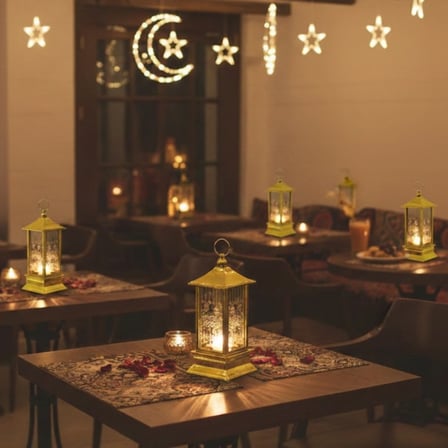 Ramazan Temalı Kare Kubbe LED Lamba
