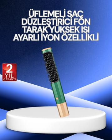 Trendexa Elektrikli Saç Fırçası Yeşil 3ü 1 Arada Saç Şekillendirici