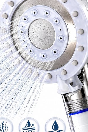Filtreli Duş Başlığı 5 Fonksiyonlu Etkili Banyo Başlığı, Klor Kireç Filtreleme BX-316068