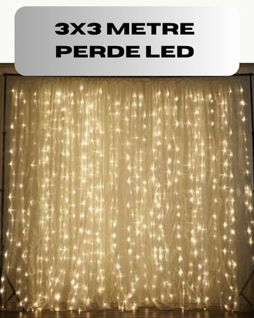 3x3 Perde LED Işık Şelale Model Özel Gün Dekoratif Aydınlatma