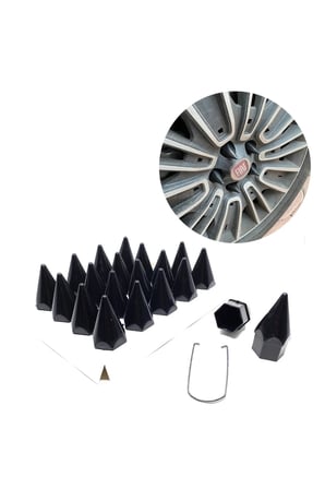 Sivri Başlıklı Bijon Kapağı Sökme Aparatlı Siyah 19mm