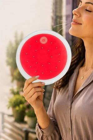 Karpuz Desenli Kore Yelpaze