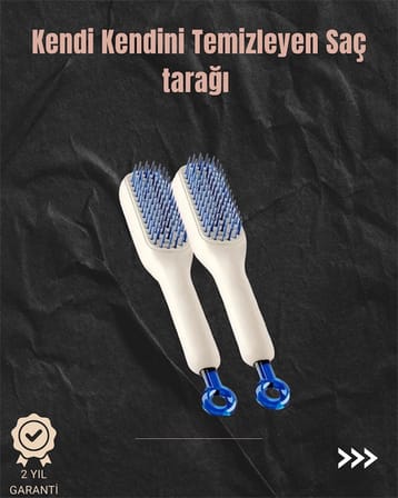 Kendini Temizleyen Hava Yastıklı Saç Tarağı - Düğümsüz Tarama