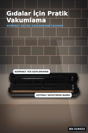 Gıda Vakum Makinesi - Ev Tipi Poşet Vakumlama ve Güçlü Yapıştırma Cihazı BX-316023