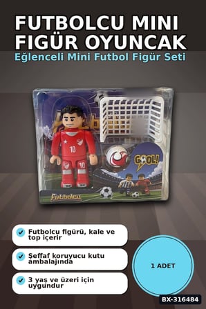 Futbolcu Mini Figür Oyuncak - Karışık Ülkeler Serisi Tekli Paket, 1 Adet BX-316484