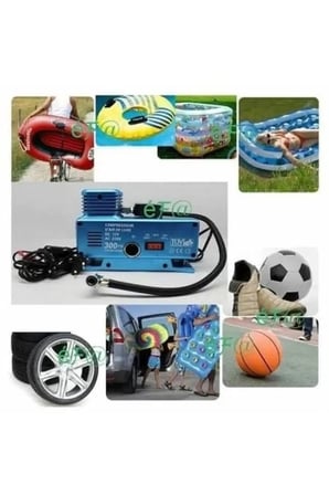 220 Volt-12 Volt 250 Psi Geniş Uygulama Yelpazesi Kompresör Lastik Hava Şişirme Oto Pompası