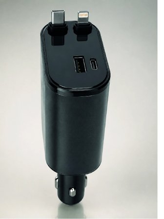 Araç Çakmaklık Şarj Cihazı 120W Type-C & Lightning Kablolu Çoklu Hızlı Şarj İstasyonu