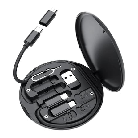 Kompakt Seyahat 5'li 1 Arada USB Type-C Hizli Sarj Kablosu Seti - 60W Destekli BX-313574