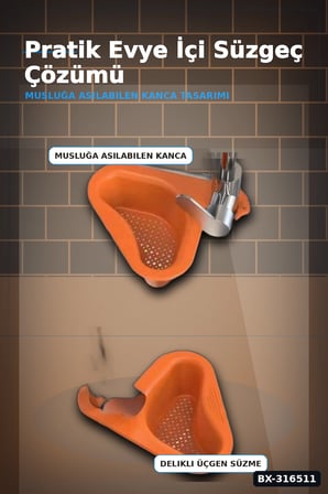 Lavabo Süzgeci Plastik Kuğu Tasarım Musluk Askılı Drenaj Sepeti 1 Adet BX-316511