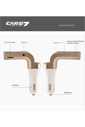 Carg7 Bluetooth Araç Fm Transmitter Usb Girişli