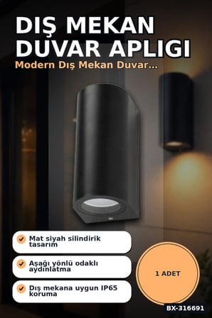 Dış Mekan Duvar Apligi GU10 Duy 10W Uyumlu IP65 Bahce Balkon Aplik Kasasi 1 Adet BX-316691
