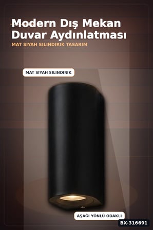 Dış Mekan Duvar Apligi GU10 Duy 10W Uyumlu IP65 Bahce Balkon Aplik Kasasi 1 Adet BX-316691