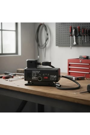 250 PSI Oto Hava Kompresörü - 220V ve 12V Uyumlu Yol Yardım Lastik Şişirme Pompası