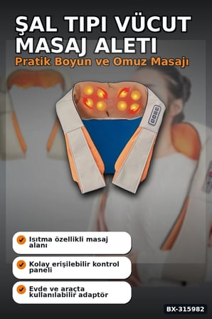 Boyun Ve Vücut Aleti Şal Tipi - Ev Ofis Ve Araç Kullanımına Uygun BX-315982