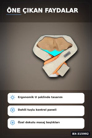 Isıtmalı Boyun Sırt Omuz Aleti - Ovmalı Ev Tipi Vücut Cihazı BX-315992