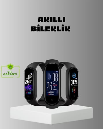 Akıllı Bileklik Adım Sayarlı Kalori Takipli Bildirim Uyumlu IP67