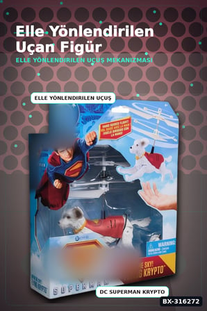 Uçan Krypto Köpek Figürü 19 cm DC Comics Superman - Elle Yönlendirilen Oyuncak BX-316272