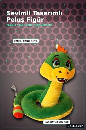 Yılan Peluş Oyuncak 32 cm Sevimli Figür Çocuklar İçin Yumuşak Hediyelik BX-316297