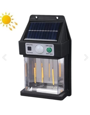 Güneş Enerjili Hareket Sensörlü Duvar Lambası