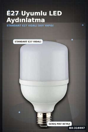 LED Torch Ampul 20W 3200K Gün Işığı E27 Duy 1980 Lümen Ev Ofis Aydınlatması 1 Adet BX-316697
