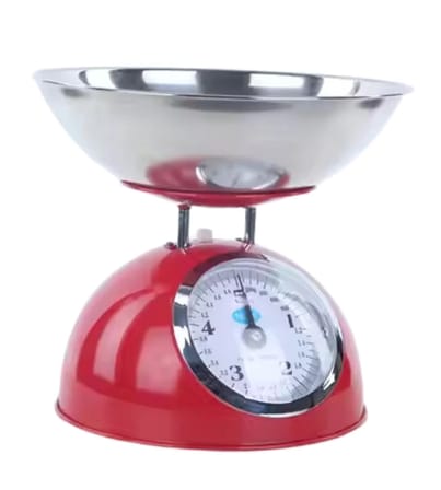 Trendexa Mekanik Mutfak Tartısı Kırmızı Çelik 5 kg 20 gr