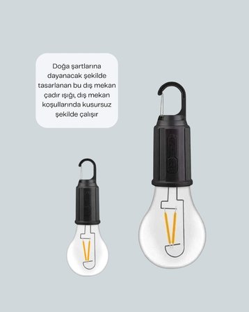 C Tipi Şarjlı Asılabilir Kamp Feneri