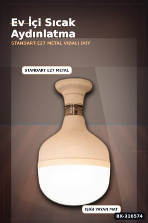 LED Ampul 35W Gün Işığı 3200K E27 Duy 2200 Lümen 180 Derece IP20 - 1 Adet BX-316574