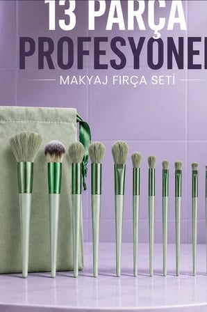 Makyaj Fırça Seti Sentetik Kıllı Çantalı Yüz Göz Far Fondöten Fırçaları BX-316254