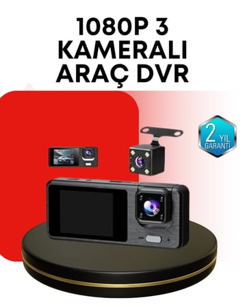 Araç Kamerası 3’lü Sistem | Full HD, Sesli Kayıt ve Park Gözetimi