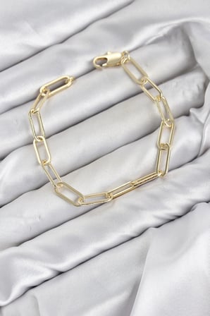CM Ataş Zincir Model Gold Renk Pirinç Kadın Bileklik